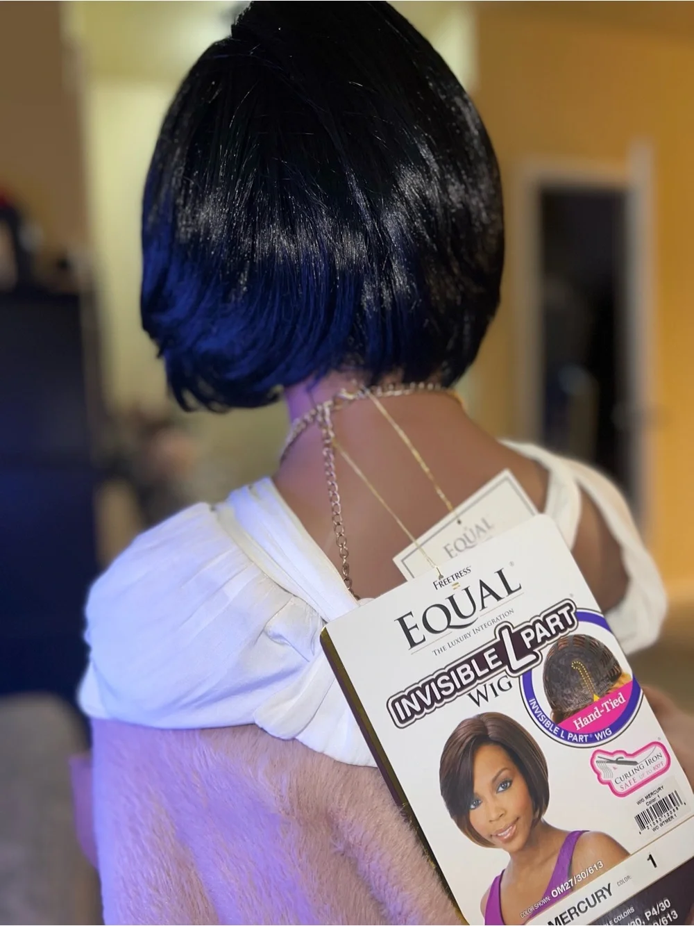 EUAL SHORT BOB WIG |MERCURY | Layered Invisible L Part Wig -BRAND NEW #1 Black